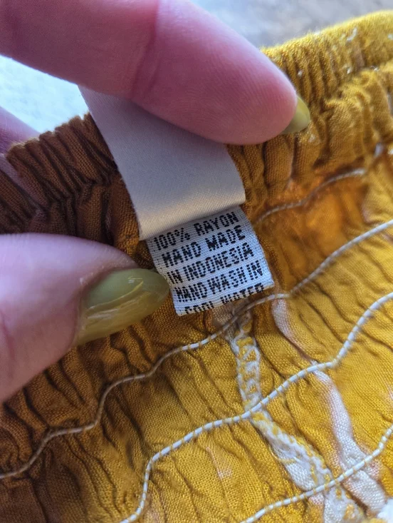 Mustard Yellow Tie-Dye Harem Pants - Picture 4 of 10